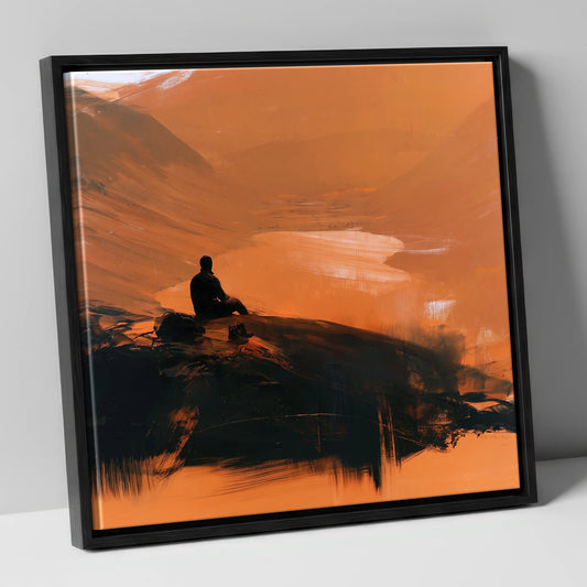 Innominate Tarn in Amber Light lake district fell canvas wall art in black frame