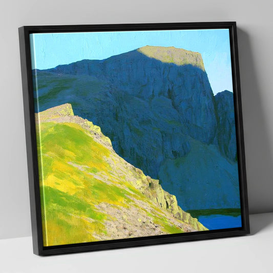 Sunlit Ridge Below Pillar Crags lake district fell canvas wall art in black frame