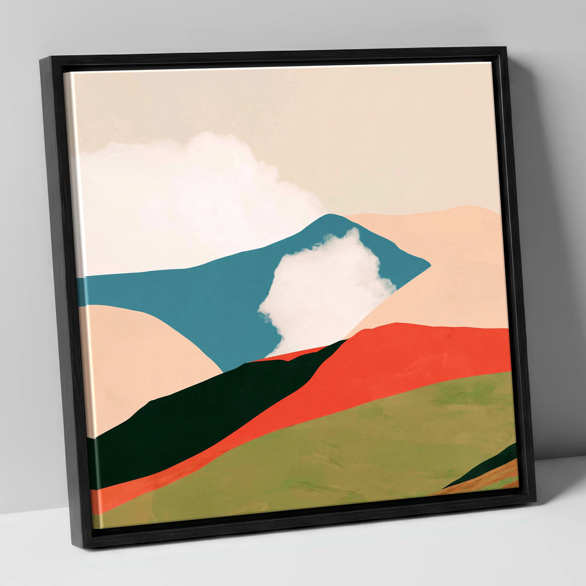 Bold Rolling Fells Under Cloud lake district fell canvas wall art in black frame