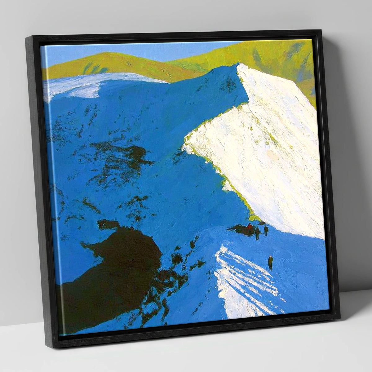 Striding Edge in Winter Snow lake district fell canvas wall art in black frame