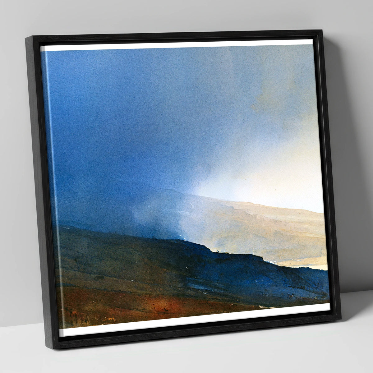 Indigo Clouds Over Rolling Fells lake district fell canvas wall art in black frame