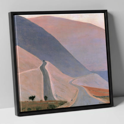 Winding Pass in Pastel Light lake district valley canvas wall art in black frame
