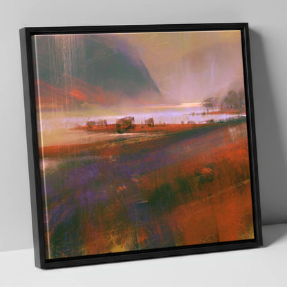 Autumn Light on Ullswater lake district lake canvas wall art in black frame