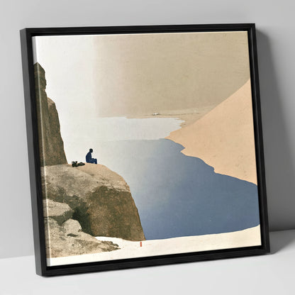 Seated Walker at Innominate Tarn lake district fell canvas wall art in black frame