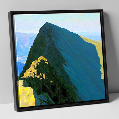 Steeple Peak in Dramatic Light lake district fell canvas wall art in black frame