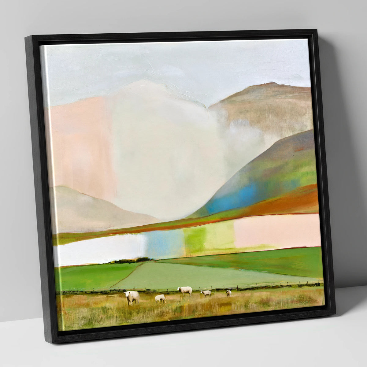 Pastel Storm Clouds Over Fells lake district sky canvas wall art in black frame