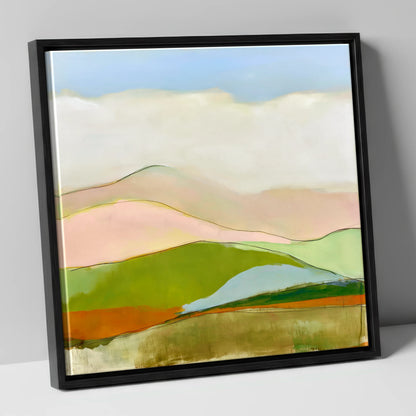 Abstract Rolling Fells Under Cloud lake district fell canvas wall art in black frame