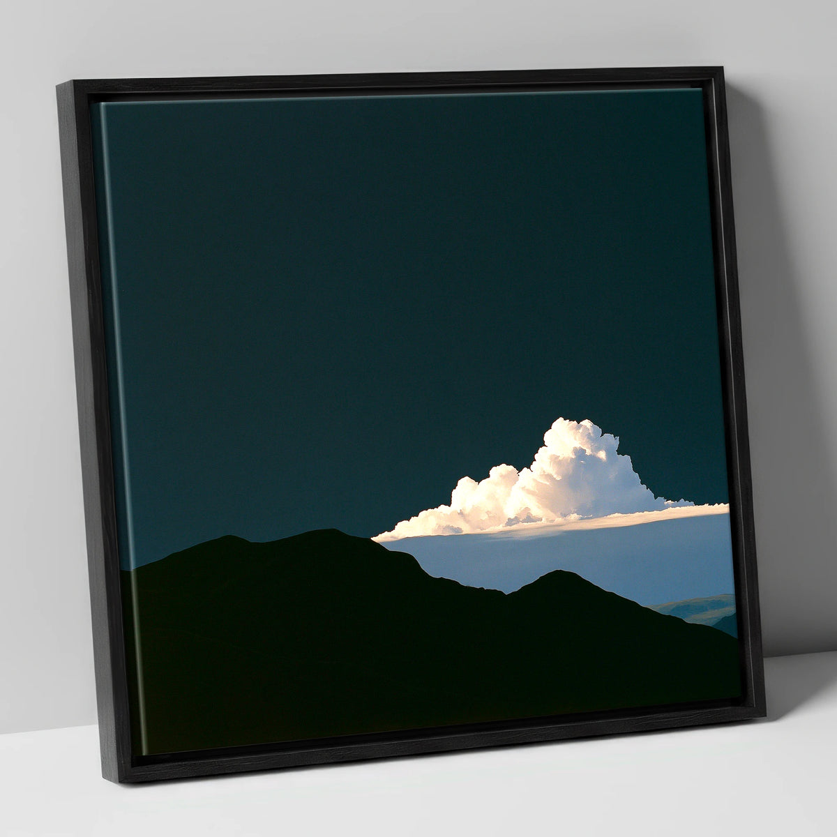 Dramatic Storm Cloud Over Fells lake district sky canvas wall art in black frame