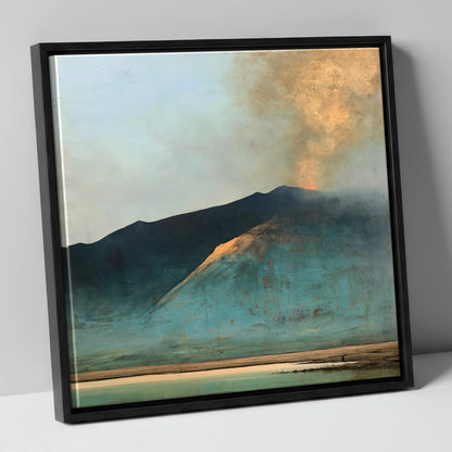 Golden Light on Blencathra Ridge lake district fell canvas wall art in black frame