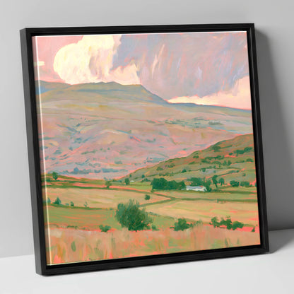 Pastel Storm Clouds Over Fells lake district sky canvas wall art in black frame