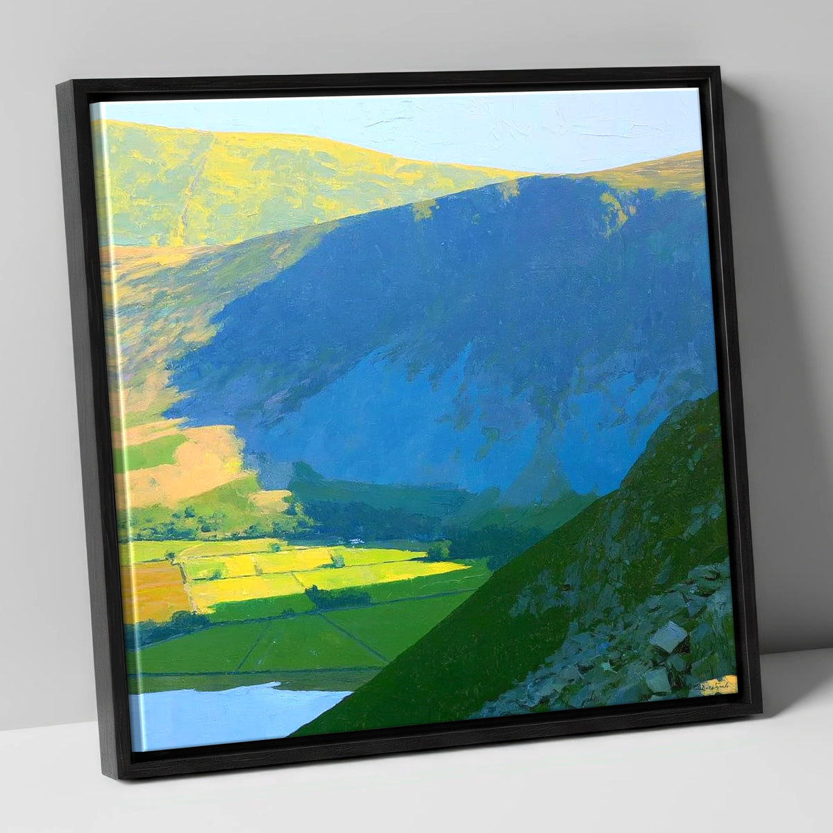 Arthur's Pike Sweeping Ridge Shadow lake district fell canvas wall art in black frame