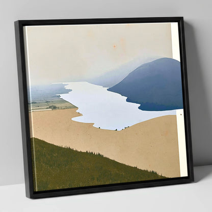 Bassenthwaite Lake and Slate Fells lake district lake canvas wall art in black frame