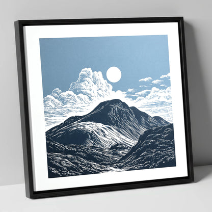 Great Gable Beneath Towering Clouds lake district fell canvas wall art in black frame