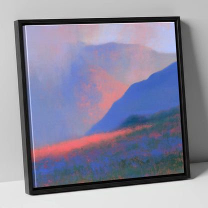 Pink Storm Clouds Over Fells lake district sky canvas wall art in black frame