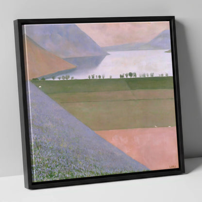 Rannerdale Fellside Over Crummock Water lake district lake canvas wall art in black frame