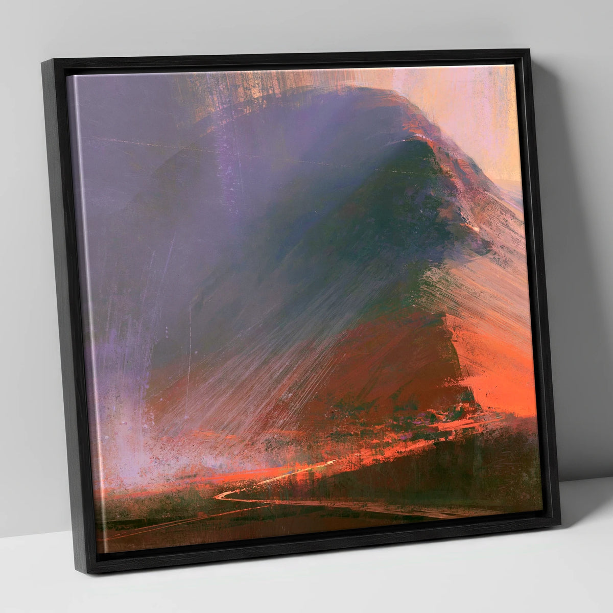 Great Gable In Russet And Indigo lake district fell canvas wall art in black frame
