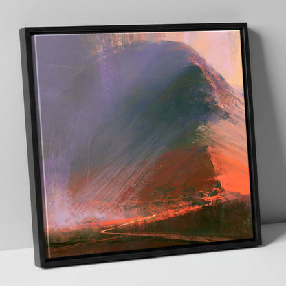 Great Gable In Russet And Indigo lake district fell canvas wall art in black frame