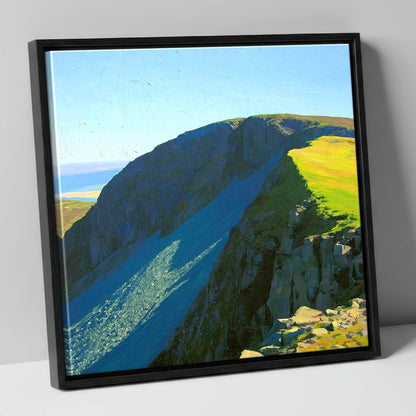 Sunlit Ridge on Swirl How lake district fell canvas wall art in black frame