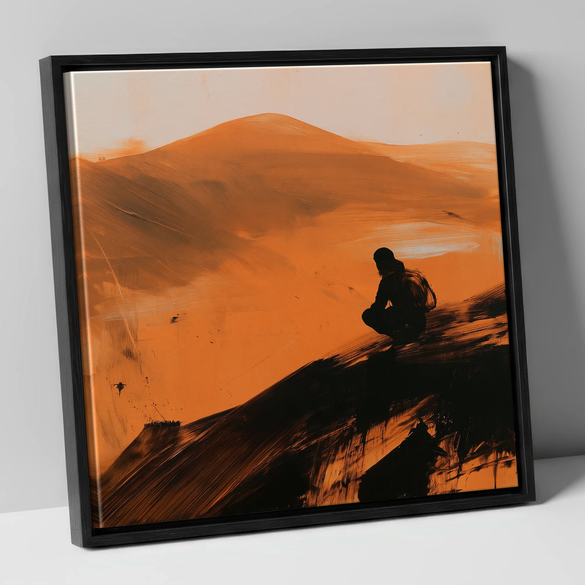 Blencathra Walker in Amber Light lake district fell canvas wall art in black frame