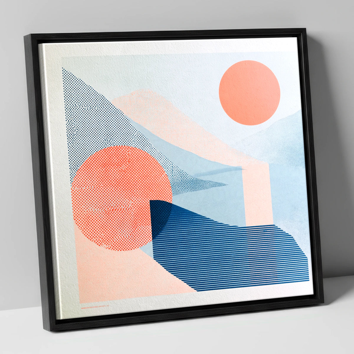 Ennerdale Valley Geometric Abstract lake district valley canvas wall art in black frame