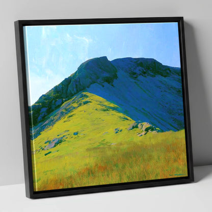 Little Hart Crag Sunlit Ridge lake district fell canvas wall art in black frame