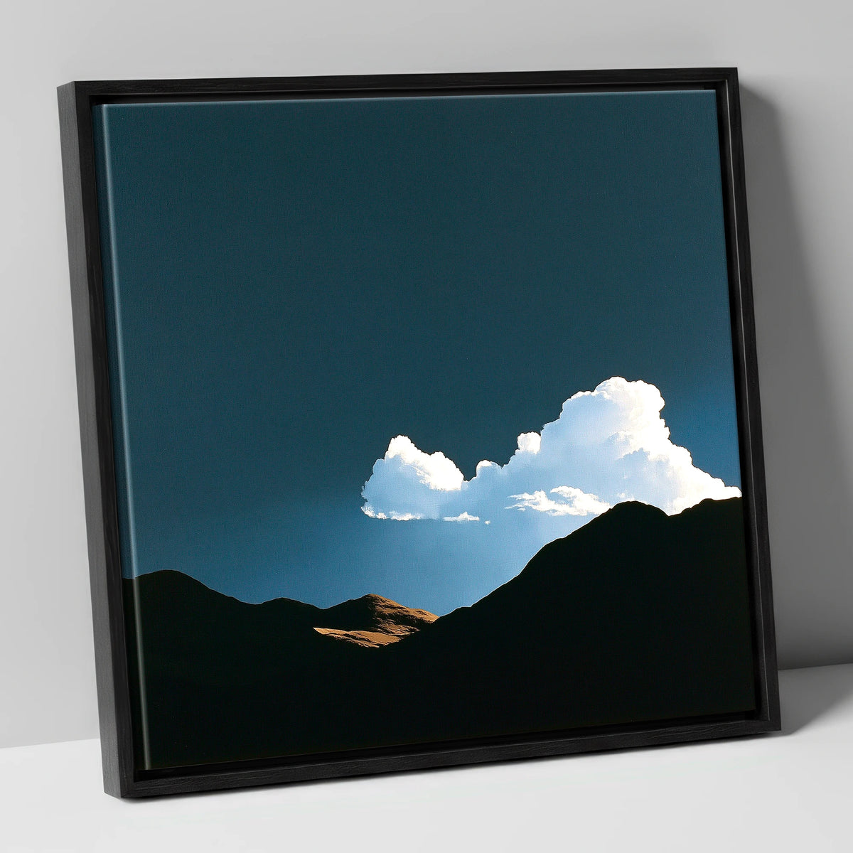Storm Cloud Over Silhouetted Fells lake district sky canvas wall art in black frame