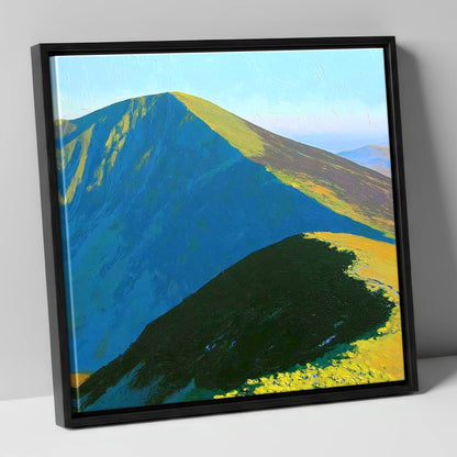Grisedale Pike in Vibrant Sunlight lake district fell canvas wall art in black frame