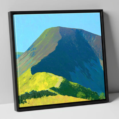 Vibrant Carl Side Ridge Path lake district fell canvas wall art in black frame