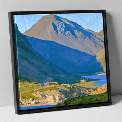Sunlit Road to Great Gable lake district fell canvas wall art in black frame