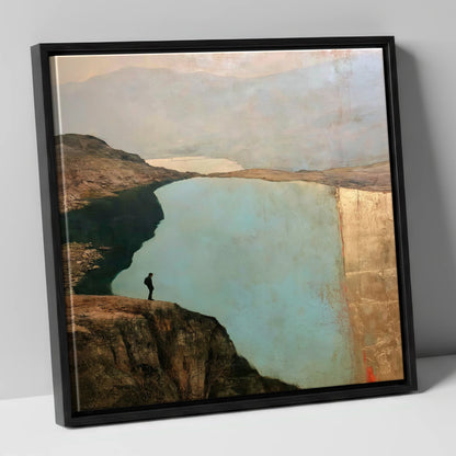 Silhouette Above Innominate Tarn lake district fell canvas wall art in black frame