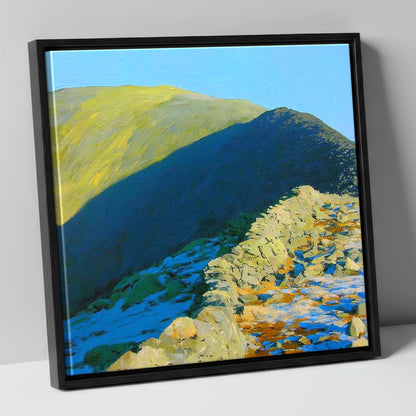 Sunlight and Shadow on Hart Crag lake district fell canvas wall art in black frame