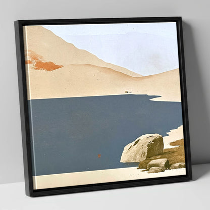 Slate Waters of Easedale Tarn lake district lake canvas wall art in black frame