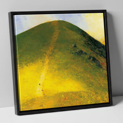 Golden Ascent of Catbells lake district fell canvas wall art in black frame