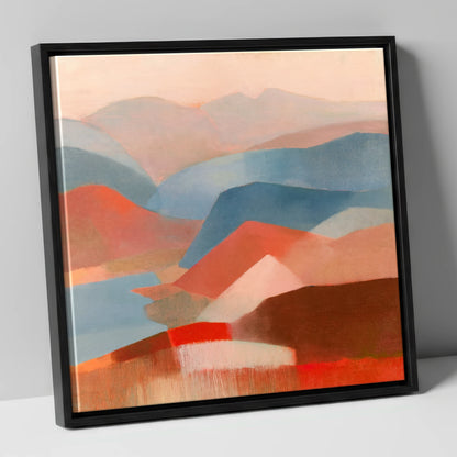 Abstract Fells Summit View lake district fell canvas wall art in black frame