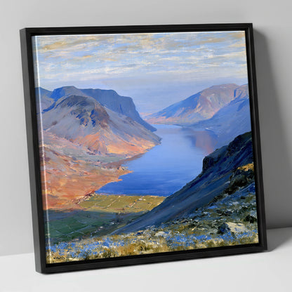 Scafell Pike Above Luminous Wastwater lake district fell canvas wall art in black frame