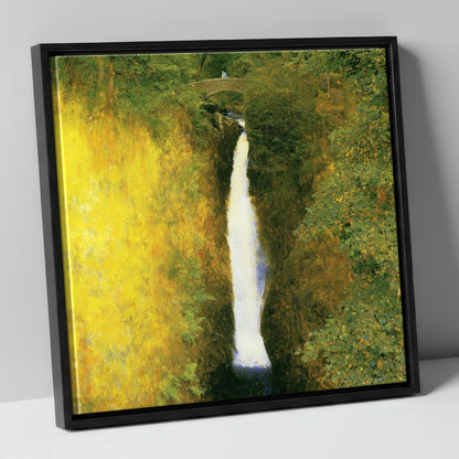 Aira Force Waterfall Sunlit Gorge lake district waterfall canvas wall art in black frame