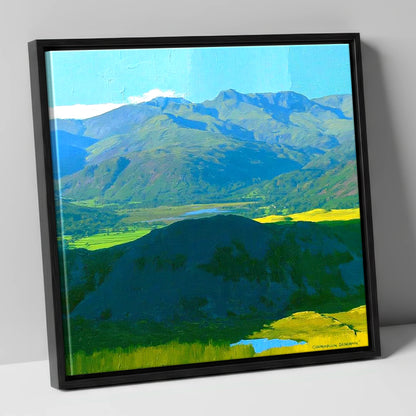 Lingmoor Fell Over Luminous Valley lake district fell canvas wall art in black frame