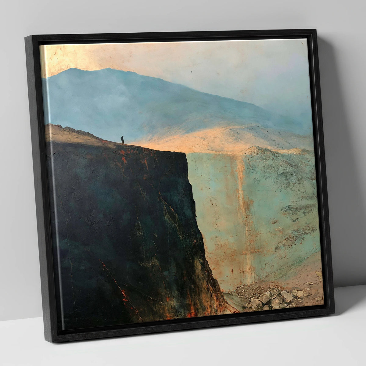 Blencathra Escarpment in Golden Light lake district fell canvas wall art in black frame