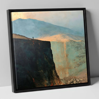 Blencathra Escarpment in Golden Light lake district fell canvas wall art in black frame
