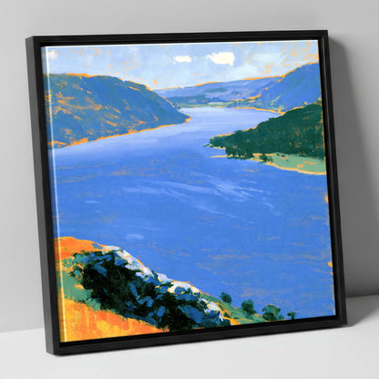Vibrant Ullswater From Gowbarrow Fell lake district lake canvas wall art in black frame