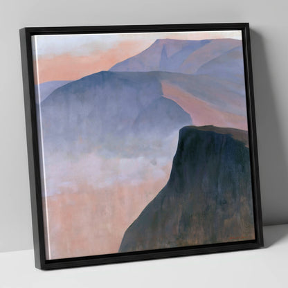 Mountain Ridge in Pastel Mist lake district fell canvas wall art in black frame