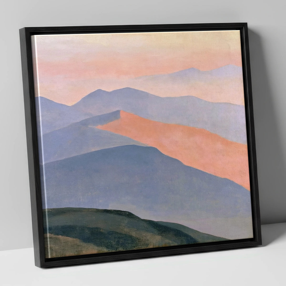 Pastel Fells from the Summit lake district fell canvas wall art in black frame