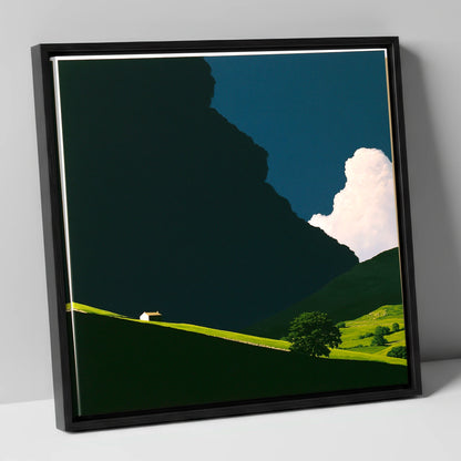 Rolling Fells Under Dark Cloud lake district fell canvas wall art in black frame