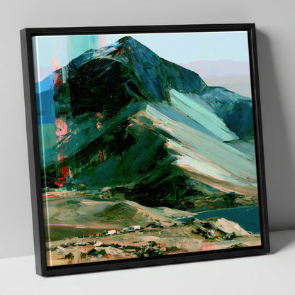 Great Gable in Vivid Teal great gable wall art canvas wall art in black frame