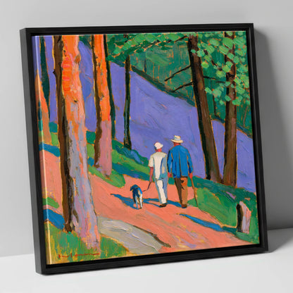 Vivid Dog Walkers Aira Force gifts for dog walkers canvas wall art in black frame