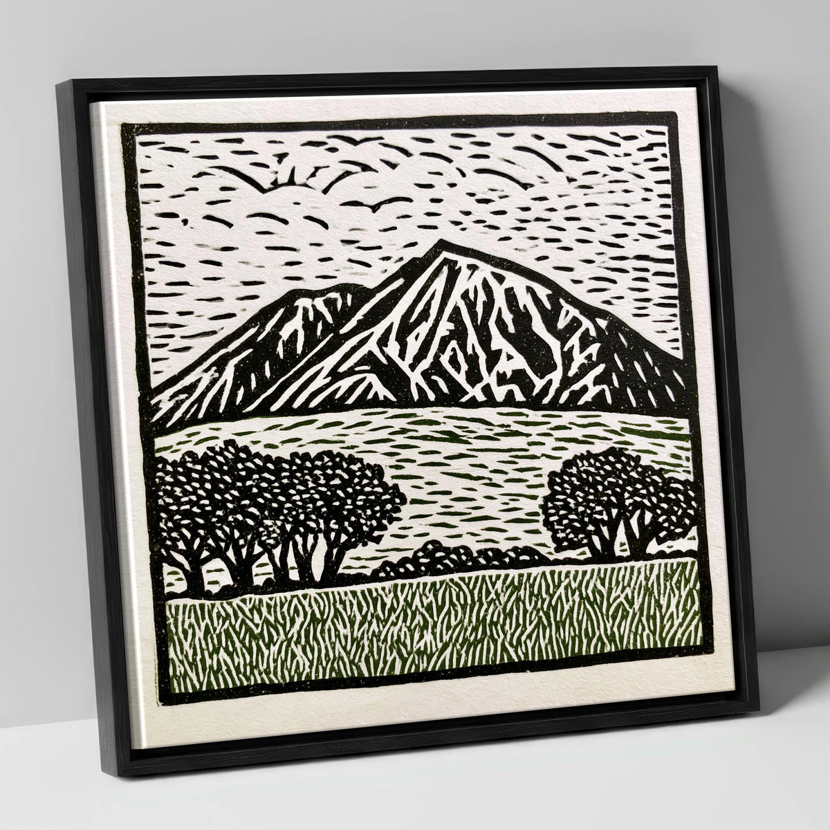 Bold Blencathra in High Contrast lake district fell canvas wall art in black frame