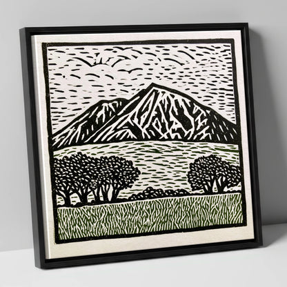 Bold Blencathra in High Contrast lake district fell canvas wall art in black frame