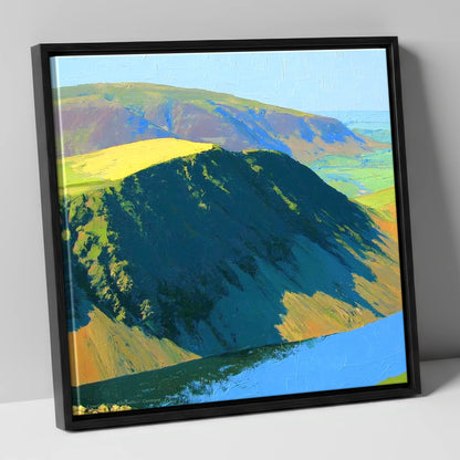 Vibrant Mellbreak Ridge and Lake lake district fell canvas wall art in black frame