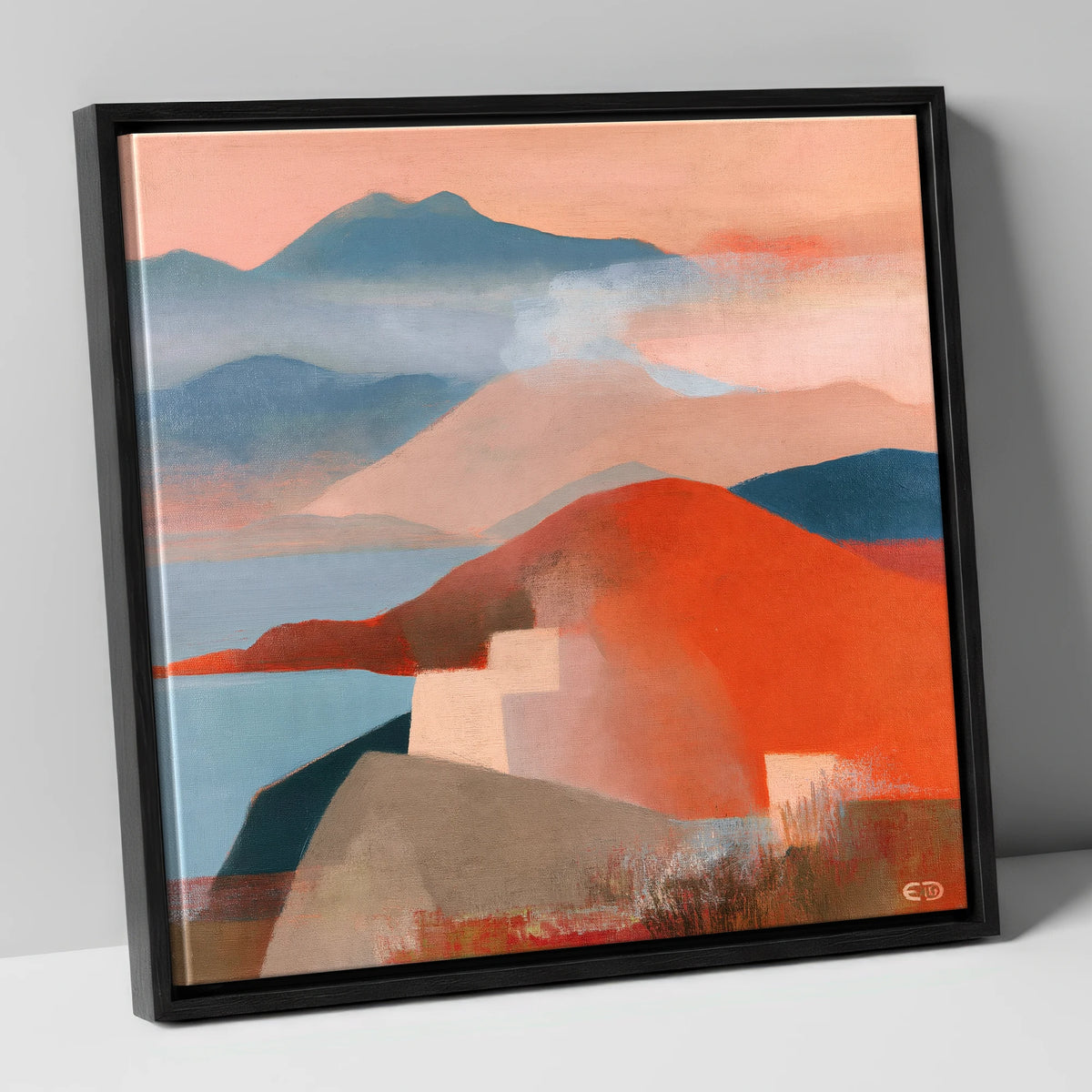 Bold Fells from the Summit lake district fell canvas wall art in black frame