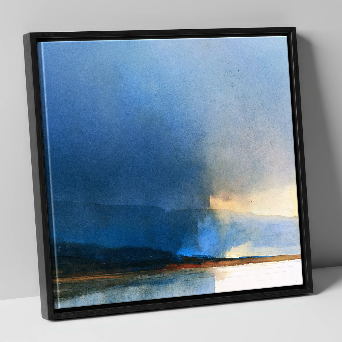 Indigo Storm Over the Fells lake district sky canvas wall art in black frame
